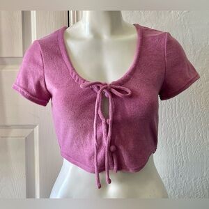 NWT FreeMe Pink Crop Top Women’s size Large